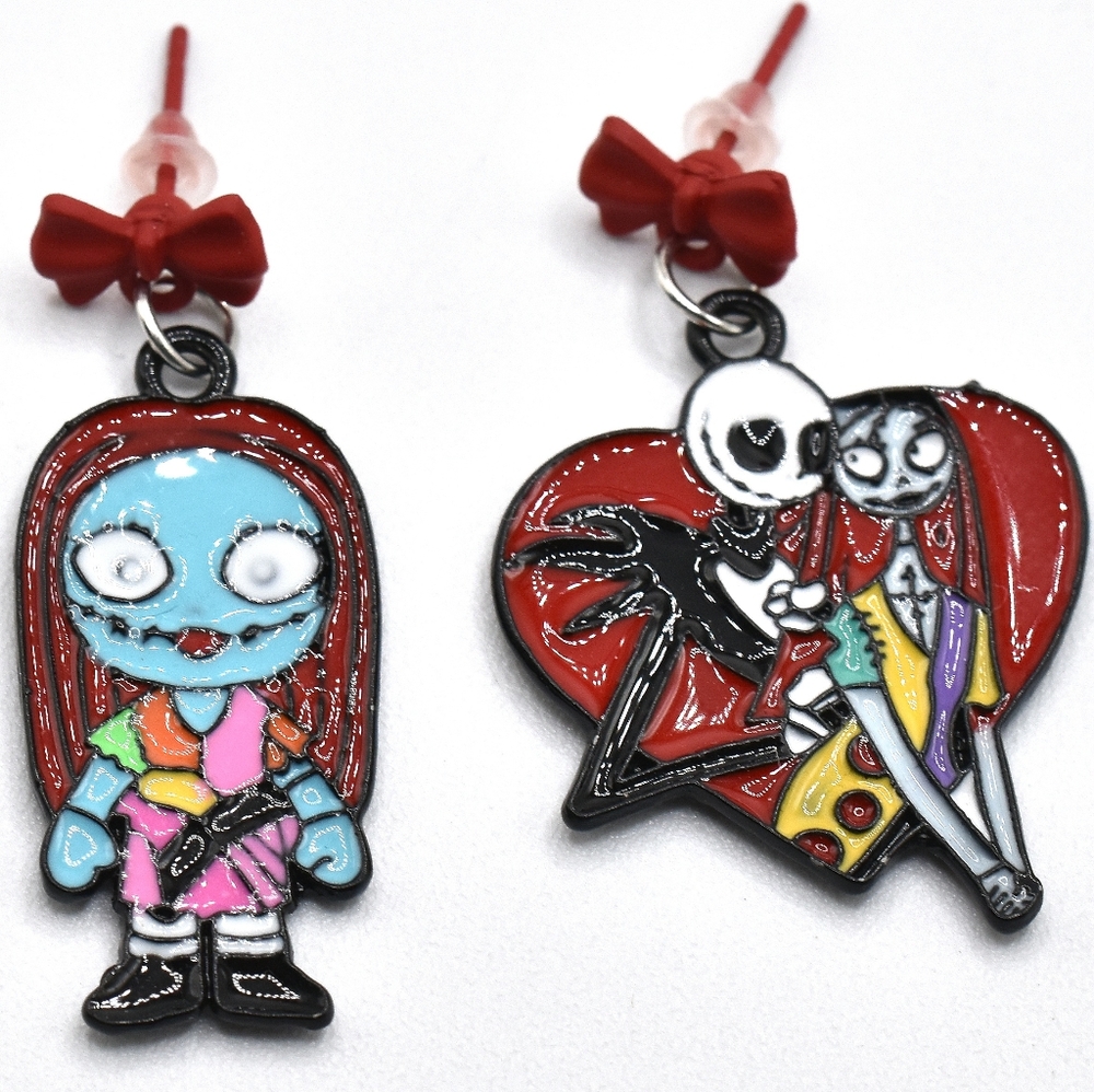 the night before Christmas Sally and Jack skellington earrings, New